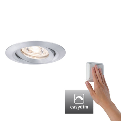 Paulmann EBL Set Nova mini Plus Coin EasyDim schwenkb 1x4,2W 2700K 230V Alu gedr/Alu