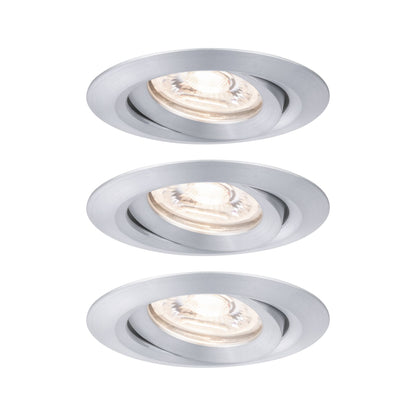 Paulmann EBL Set Nova mini Plus Coin EasyDim schwenkb 3x4,2W 2700K 230V Alu gedr/Alu