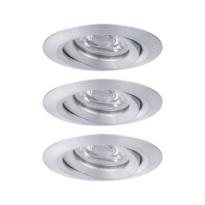 Paulmann EBL Set Nova mini Plus Coin EasyDim schwenkb 3x4,2W 2700K 230V Alu gedr/Alu