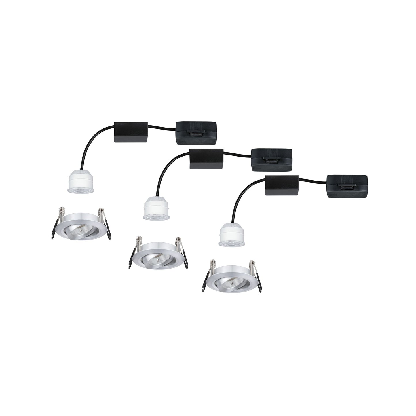 Paulmann EBL Set Nova mini Plus Coin EasyDim schwenkb 3x4,2W 2700K 230V Alu gedr/Alu