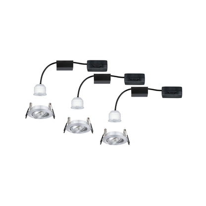 Paulmann EBL Set Nova mini Plus Coin EasyDim schwenkb 3x4,2W 2700K 230V Alu gedr/Alu