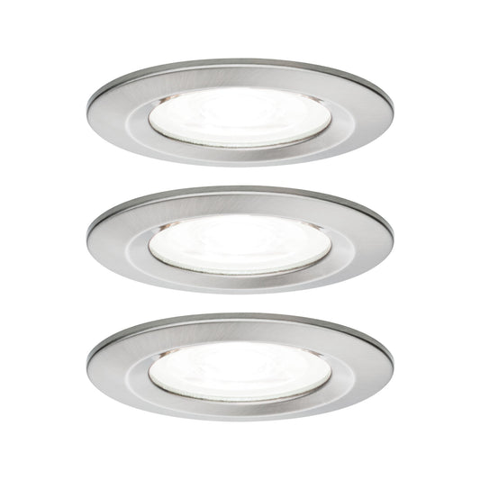 Paulmann Einbauleuchte LED Nova rund 3x6,6W GU10 Eisen gebürstet 4000K starr 3-Stufen-dimmbar