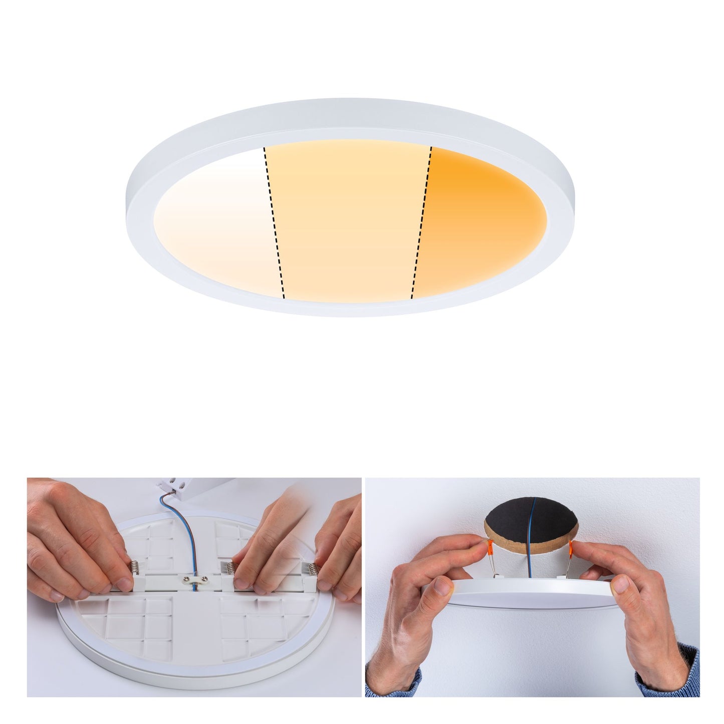 Paulmann EB Panel Areo VariFit IP44 15W 3 Step dim to warm 175mm Weiß Kst