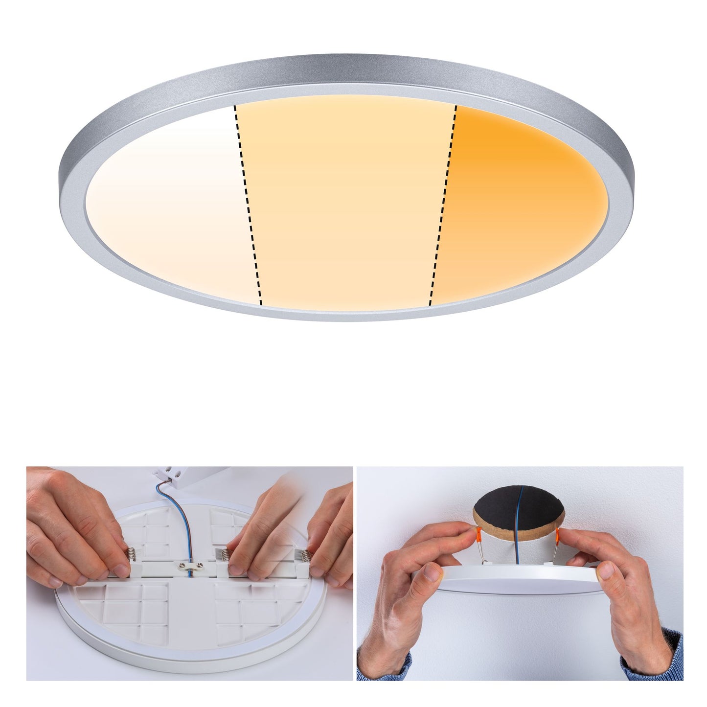Paulmann EB Panel Areo VariFit IP44 20W 3 Step dim to warm 230mm Chrom matt Kst