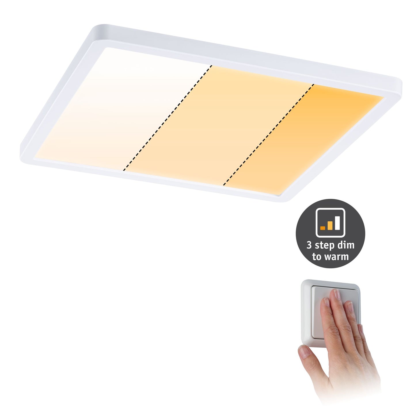 Paulmann EB Panel Areo VariFit IP44 20W 3 Step dim to warm 230x230mm Weiß Kst