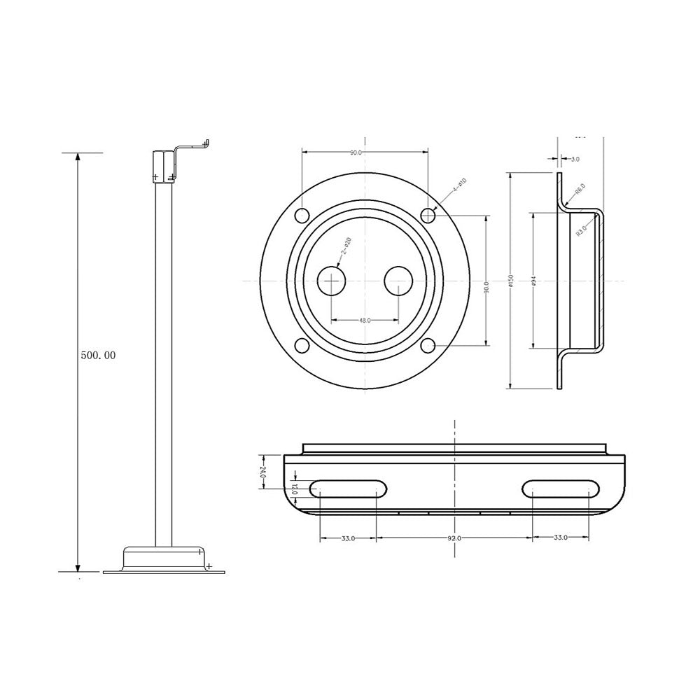DEKO-LIGHT Display Arm 55 Länge: 550 mm 930007