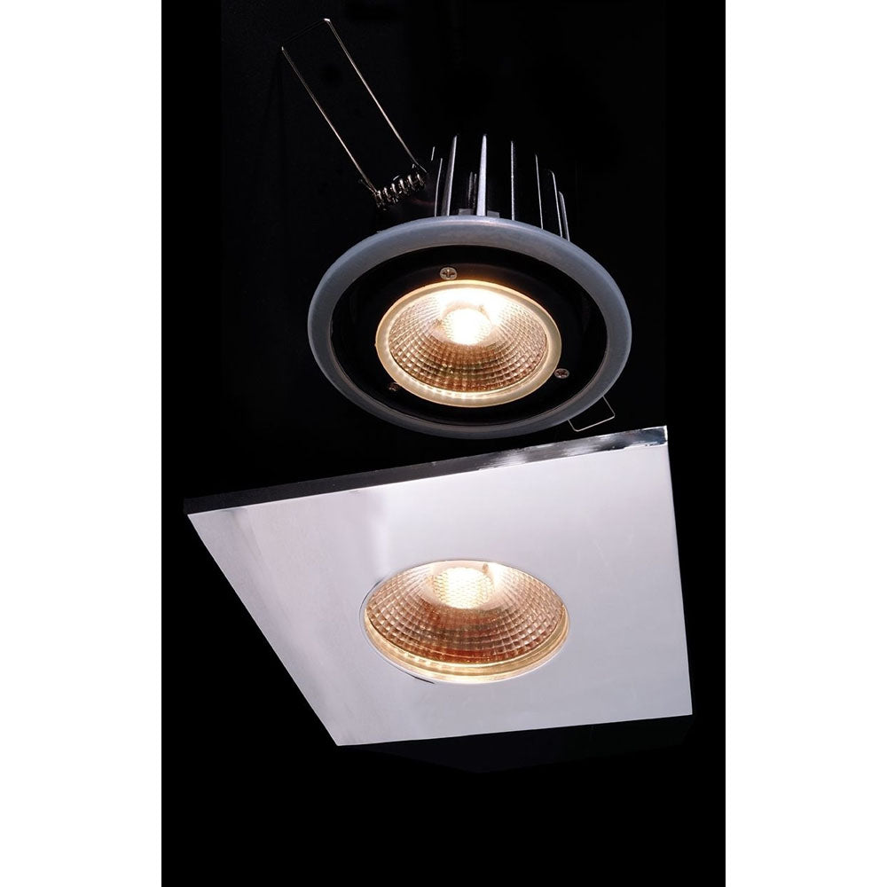 Deko-Light Abdeckung Chrom eckig für COB 68 IP65 + Mizar II  Silber Chrom
