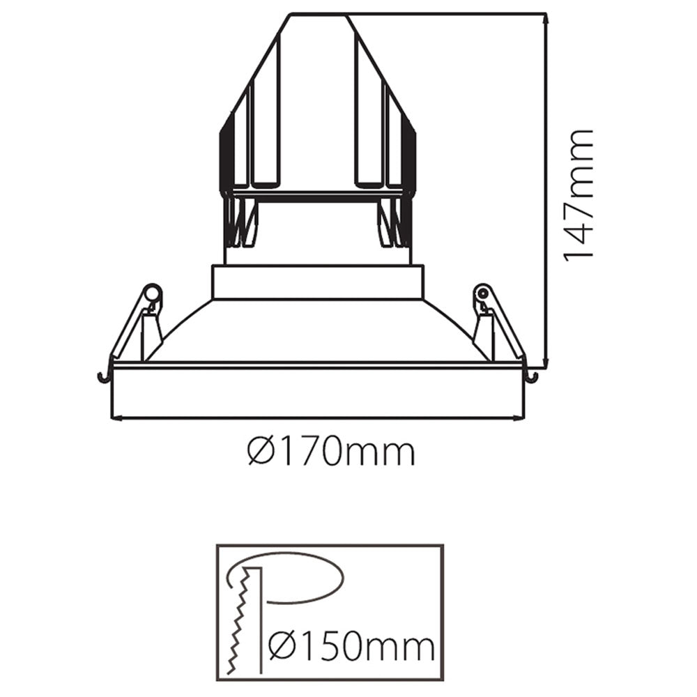 Deko-Light 170 mm Einbauring für Modular Sytem COB  Weiß mattiert