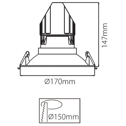 Deko-Light 170 mm Einbauring für Modular Sytem COB  Weiß mattiert