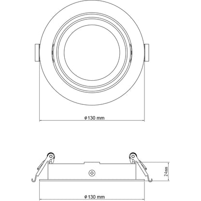 Deko-Light Einbauring schwenkbar für Modular Sytem COB  Weiß mattiert