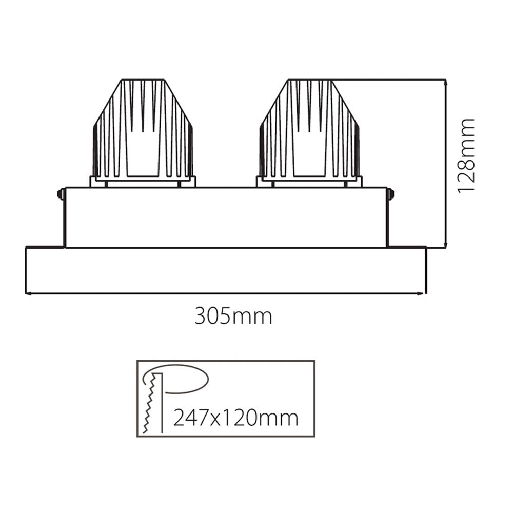 Deko-Light Kardaneinsatz ohne Rahmen für Modular Sytem COB  Schwarz mattiert