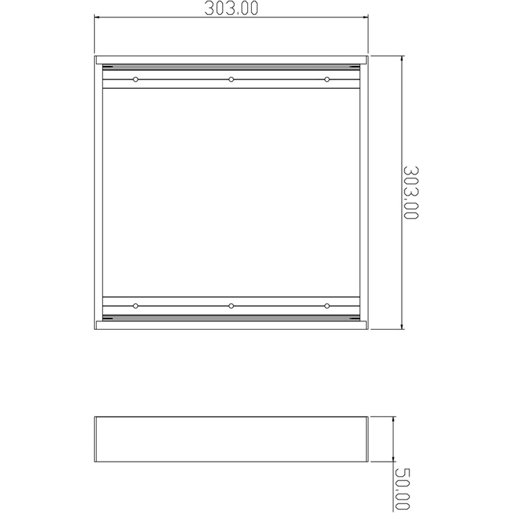Deko-Light Aufsetzrahmen 30x30 L: 303mm B: 303mm H: 50mm