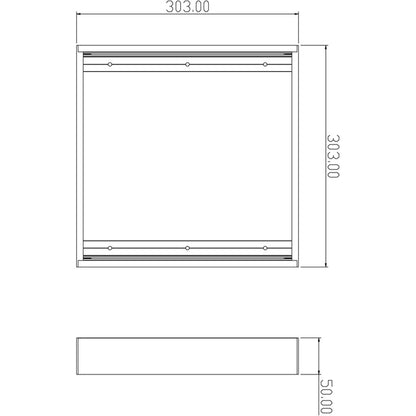 Deko-Light Aufsetzrahmen 30x30 L: 303mm B: 303mm H: 50mm