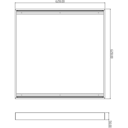 Deko-Light Aufsetzrahmen 62x62 L: 628mm B: 628mm H: 50mm