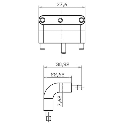 Deko-Light Winkelverbinder Mia vertikal, weiß  Weiß