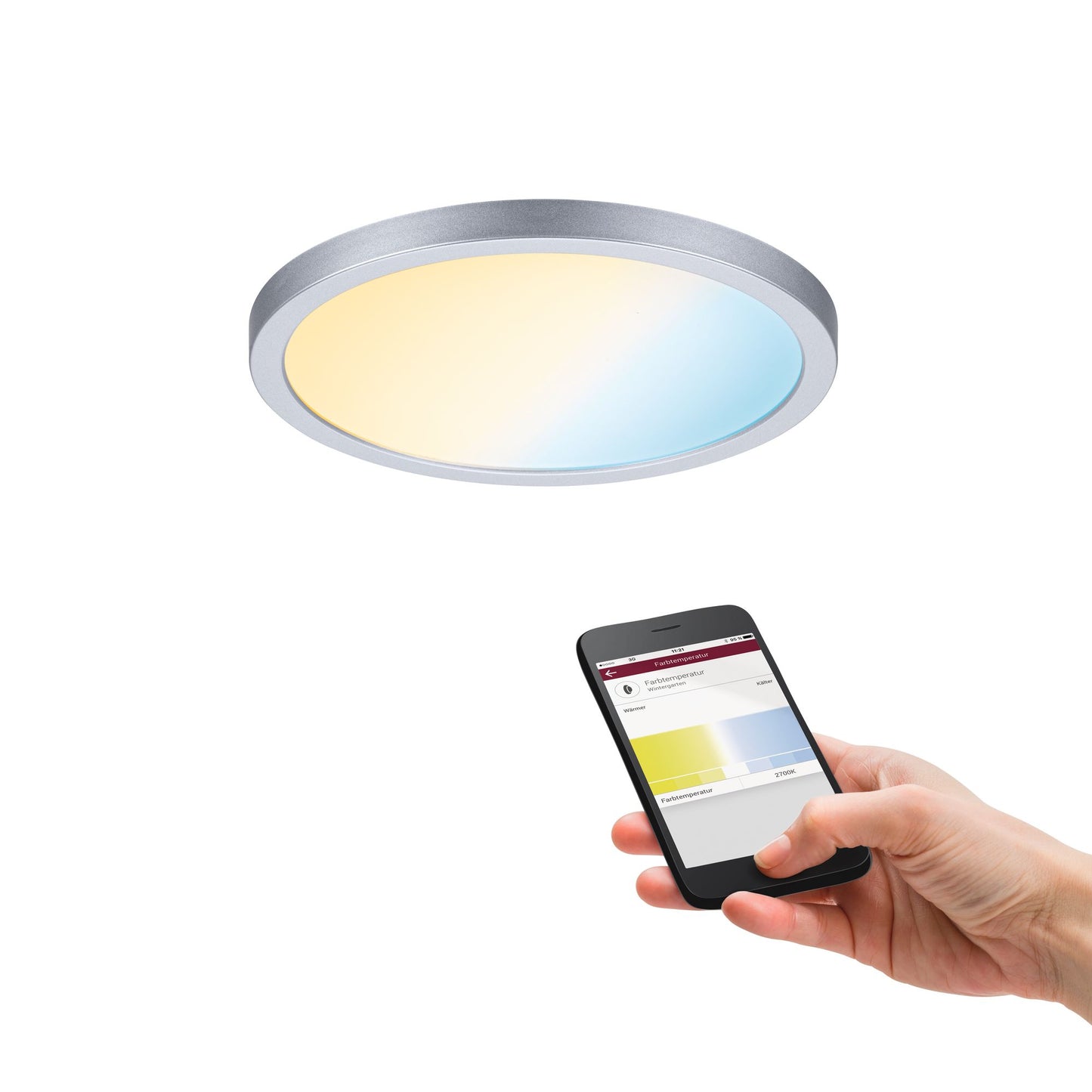 Paulmann EB Panel AREO VariFit IP44 15W TuneW Zigbee 175mm Chrom matt Kst