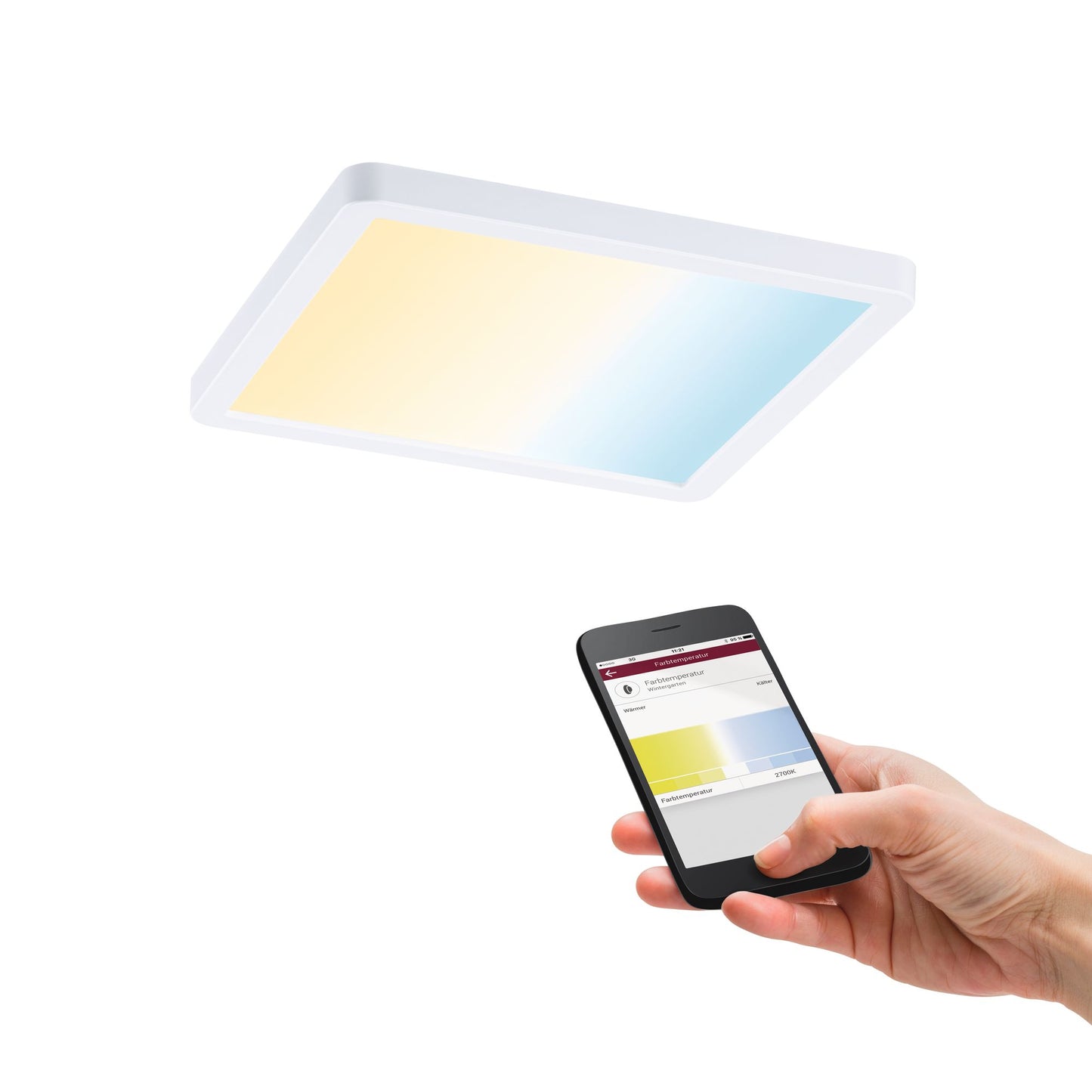 Paulmann EB Panel AREO VariFit IP44 15W TuneW Zigbee 175x175mm Weiß Kst