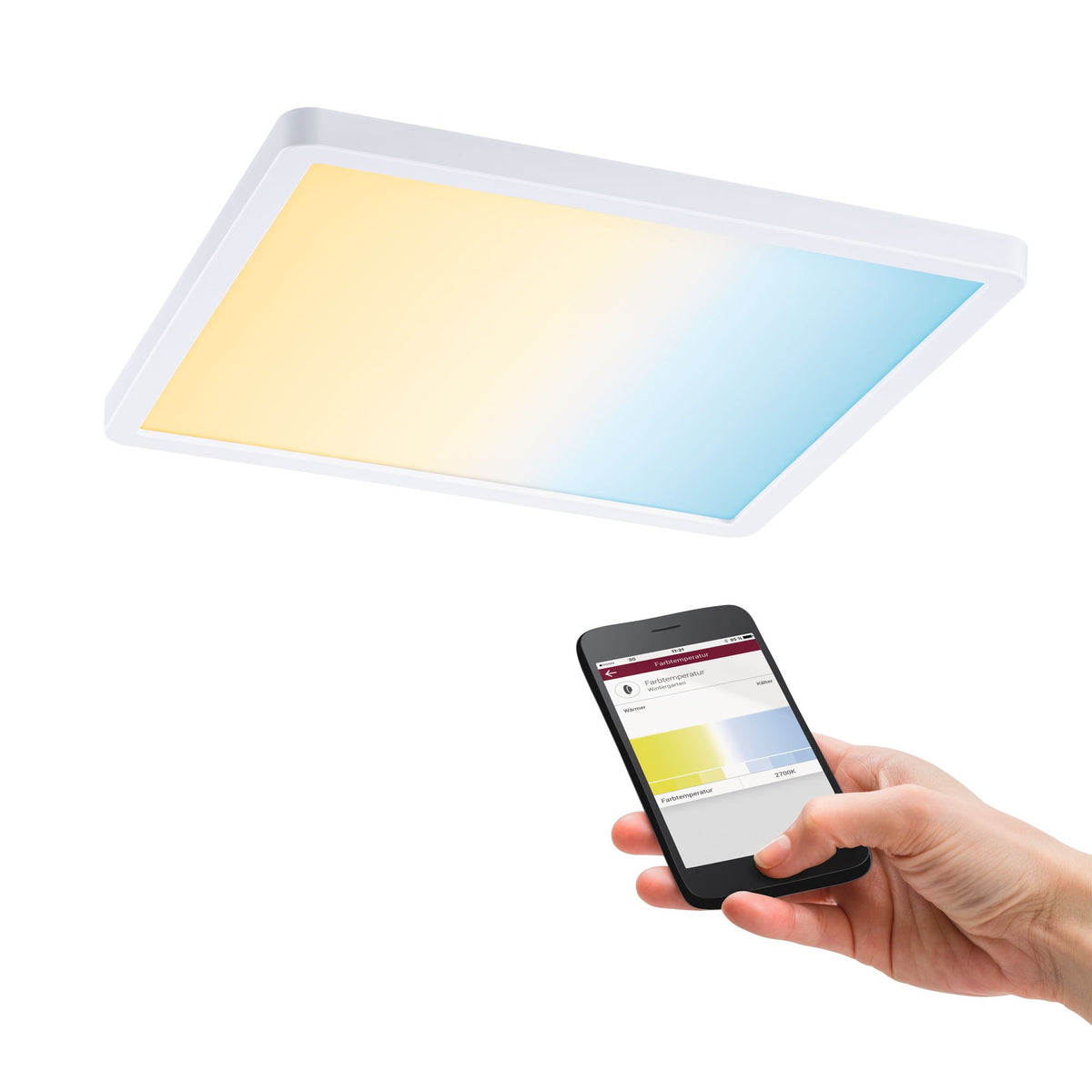 Paulmann EB Panel AREO VariFit IP44 18W TuneW Zigbee 230x230mm Weiß Kst
