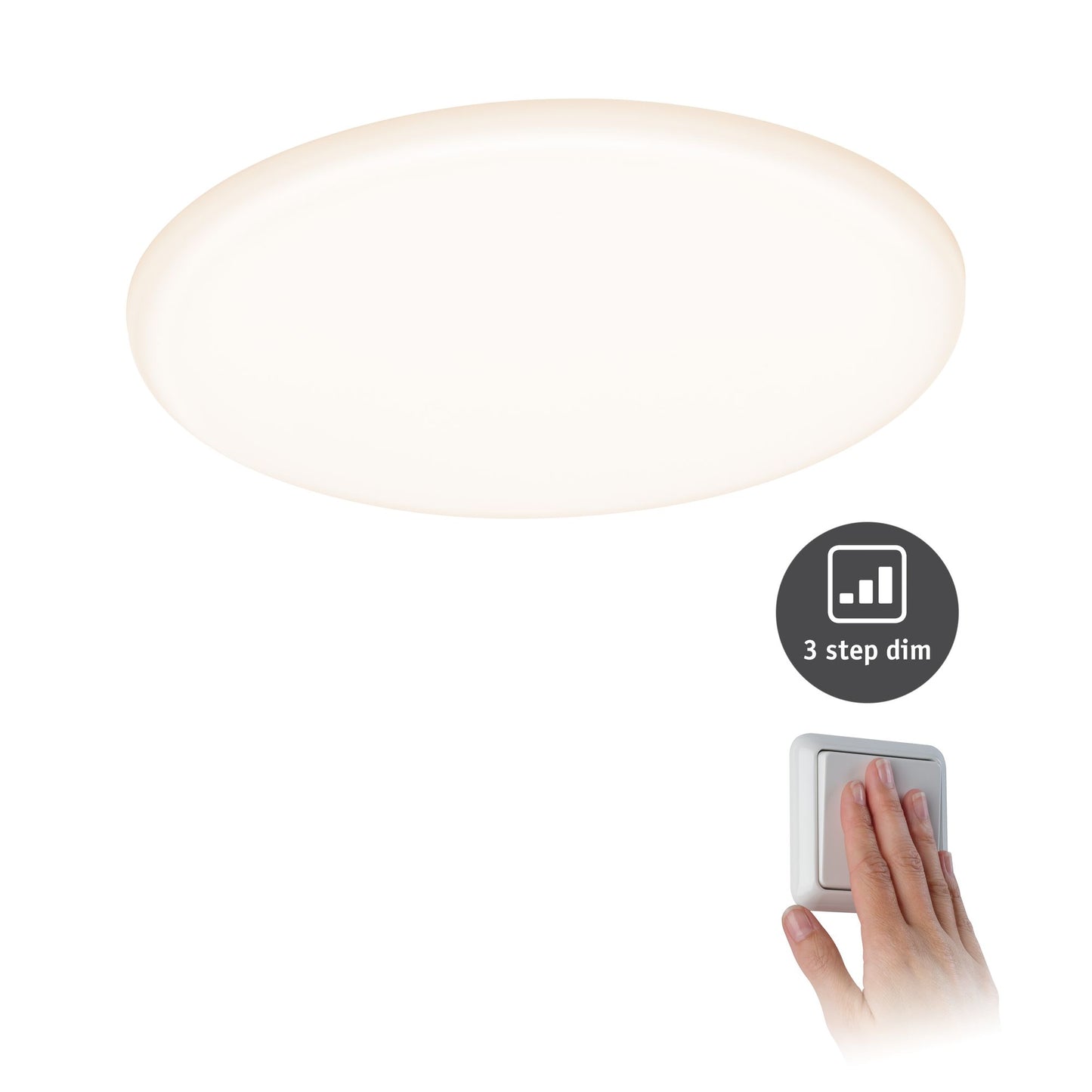 Paulmann EB Panel Veluna VariFit IP44 17W 3000K 3 Step dim 185mm Kst