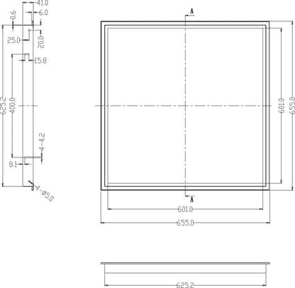Deko-Light Einbaurahmen 625x625 für Standard Panels