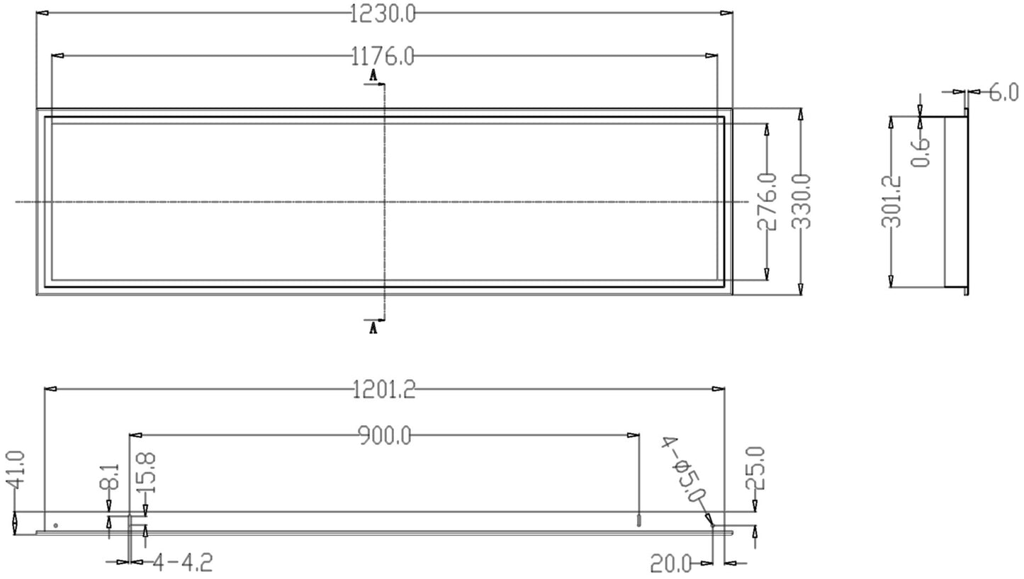 Deko-Light Einbaurahmen 300x1200 für Standard Panels