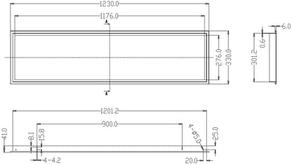 Deko-Light Einbaurahmen 300x1200 für Standard Panels