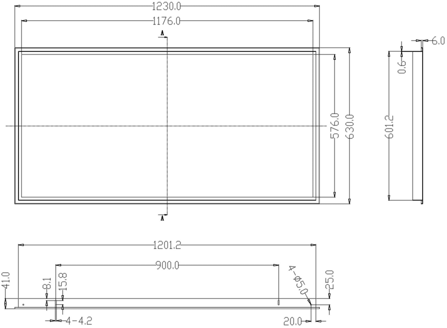 Deko-Light Einbaurahmen  600x1200 für Standard Panels