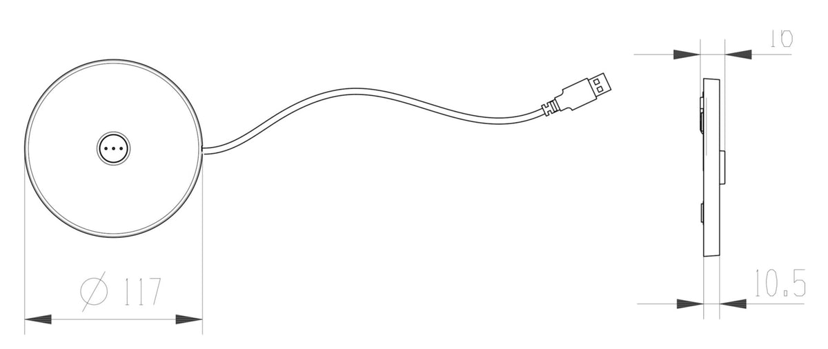 Deko-Light USB-Ladesockel mit USB A ohne Netzgerät für Leuchte Canis