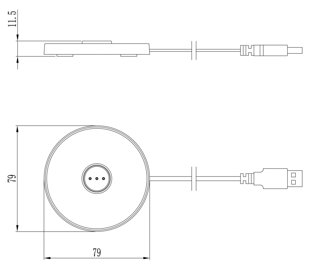 Deko-Light USB-Ladesockel mit USB A ohne Netzgerät für Leuchte Canis Mini