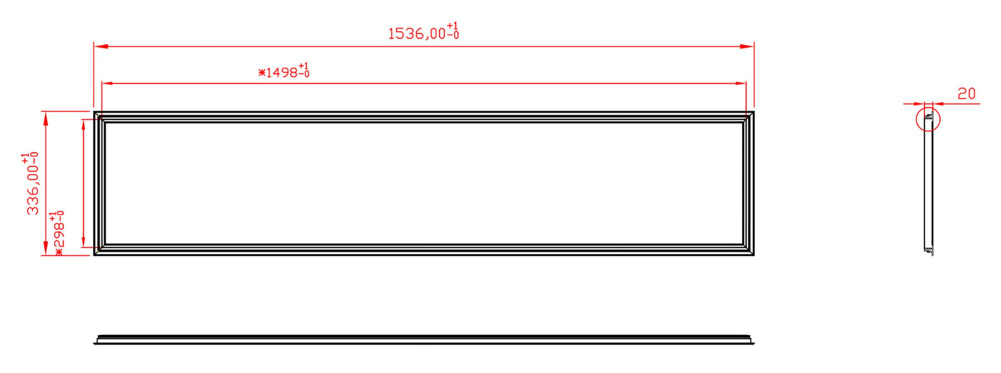 Deko-Light Einbaurahmen 300x1500 für Standard Panels