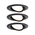 Paulmann LED Einbauleuchte Nova Plus Basisset schwenkbar Coin  rund 84mm 50° Coin 3x6W 3x470lm 230V dimmbar 2700K Schwarz matt