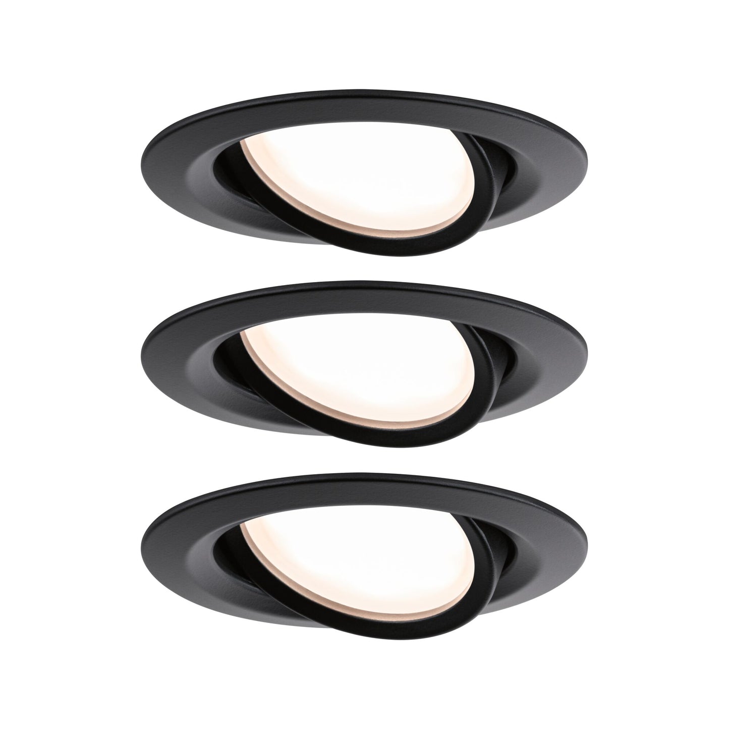 Paulmann LED Einbauleuchte Nova Plus Basisset schwenkbar Coin  rund 84mm 50° Coin 3x6W 3x470lm 230V dimmbar 2700K Schwarz matt