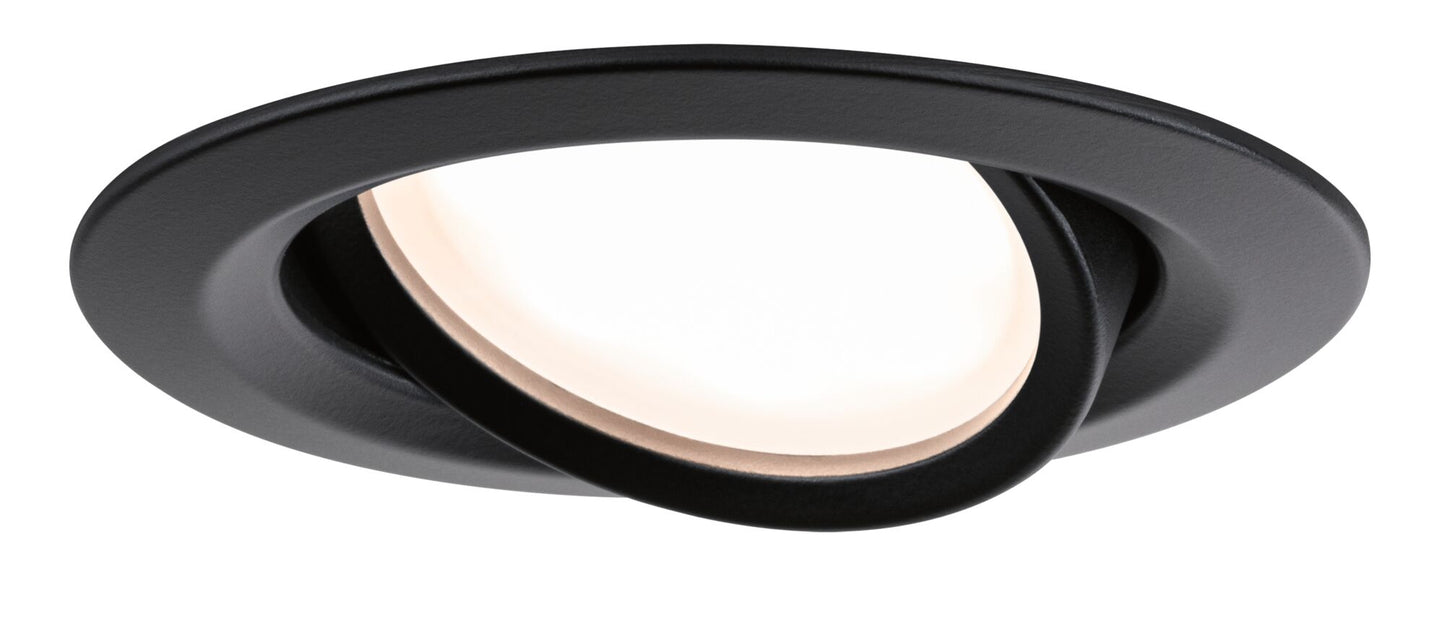 Paulmann LED Einbauleuchte Nova Plus Basisset schwenkbar Coin  rund 84mm 50° Coin 3x6W 3x470lm 230V dimmbar 2700K Schwarz matt