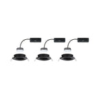 Paulmann LED Einbauleuchte Nova Plus Basisset schwenkbar Coin  rund 84mm 50° Coin 3x6W 3x470lm 230V dimmbar 2700K Schwarz matt