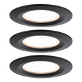 Paulmann LED Einbauleuchte Nova Plus Basisset starr Coin IP44 rund 78mm  Coin 3x6W 3x470lm 230V dimmbar 2700K Schwarz matt