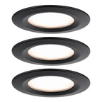 Paulmann LED Einbauleuchte Nova Plus Basisset starr Coin IP44 rund 78mm  Coin 3x6W 3x470lm 230V dimmbar 2700K Schwarz matt