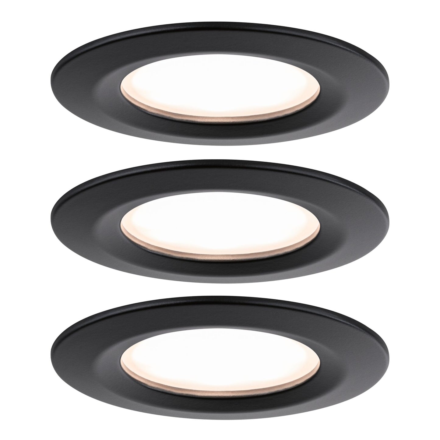 Paulmann LED Einbauleuchte Nova Plus Basisset starr Coin IP44 rund 78mm  Coin 3x6W 3x470lm 230V dimmbar 2700K Schwarz matt
