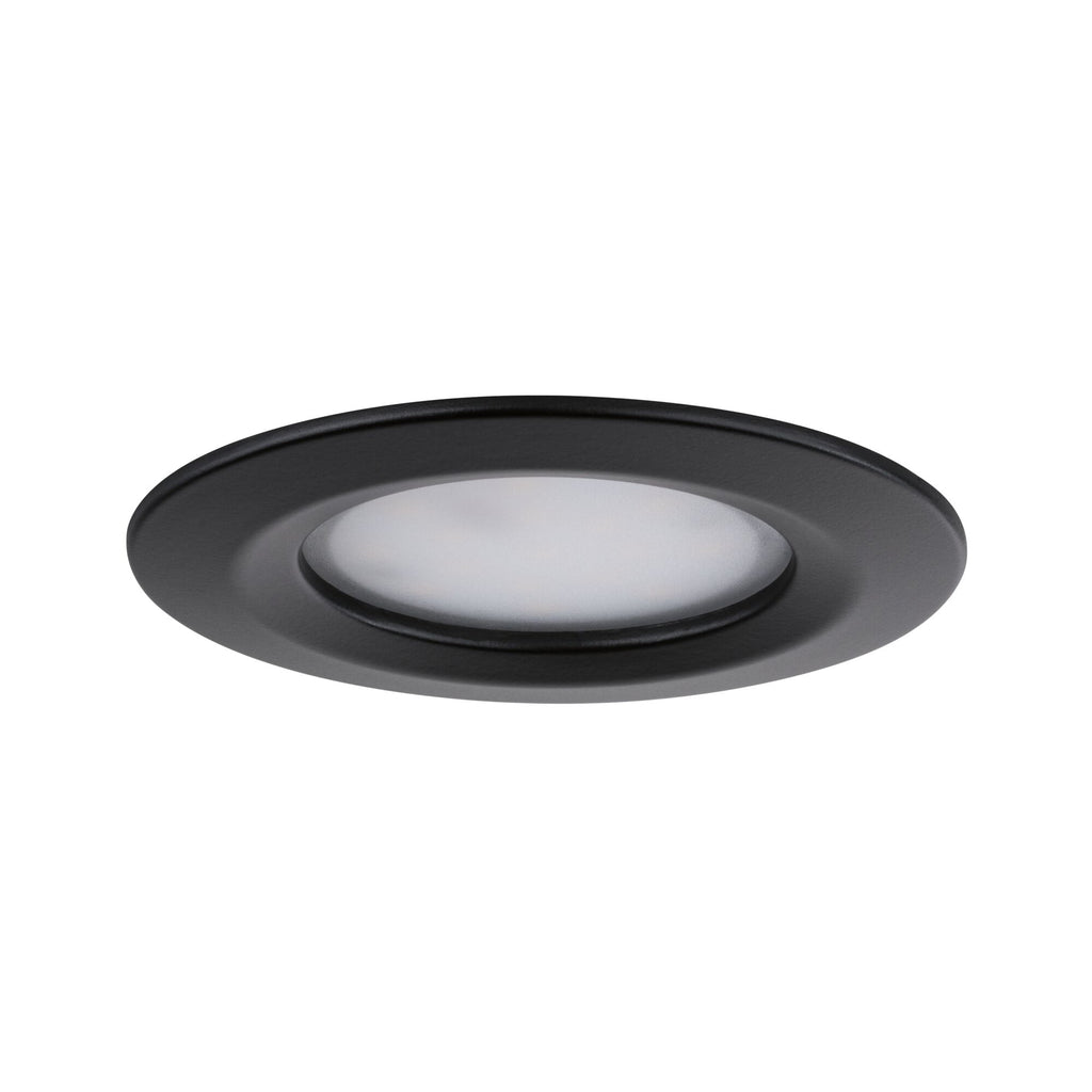 Paulmann LED Einbauleuchte Nova Plus Basisset starr Coin IP44 rund 78mm  Coin 3x6W 3x470lm 230V dimmbar 2700K Schwarz matt