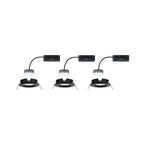 Paulmann LED Einbauleuchte Nova Plus Basisset starr Coin IP44 rund 78mm  Coin 3x6W 3x470lm 230V dimmbar 2700K Schwarz matt
