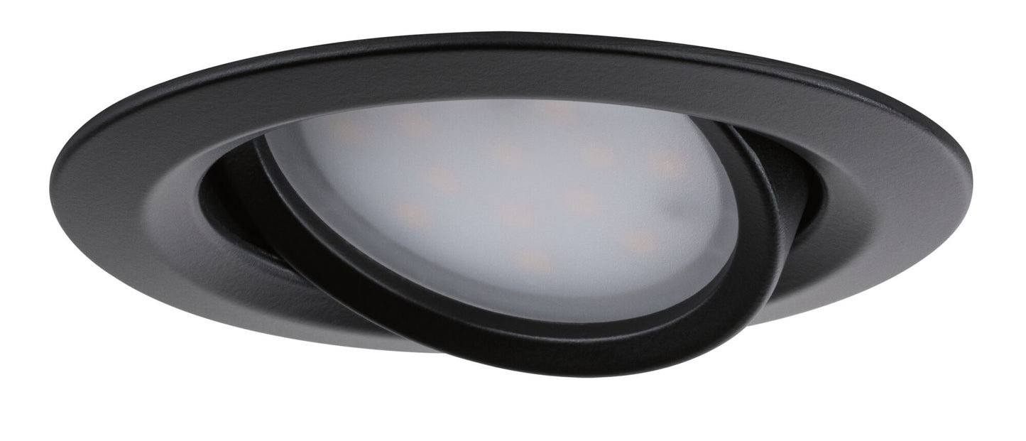 Paulmann LED Einbauleuchte Nova Plus Basisset schwenkbar Coin IP65 rund 93mm 30° Coin 3x6W 3x470lm 230V dimmbar 2700K Schwarz matt