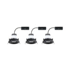 Paulmann LED Einbauleuchte Nova Plus Basisset schwenkbar Coin IP65 rund 93mm 30° Coin 3x6W 3x470lm 230V dimmbar 2700K Schwarz matt