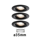 Paulmann LED Einbauleuchte Nova mini schwenkbar 3x4W 2.700K Schwarz matt 230V