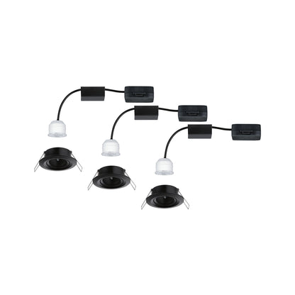 Paulmann LED Einbauleuchte Nova mini schwenkbar 3x4W 2.700K Schwarz matt 230V