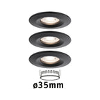 Paulmann LED Einbauleuchte Nova mini starr 3x4W 2.700K Schwarz matt 230V