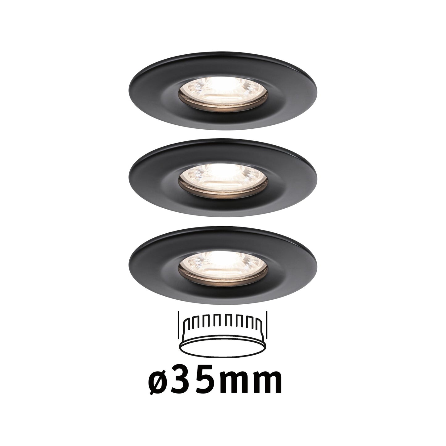 Paulmann LED Einbauleuchte Nova mini starr 3x4W 2.700K Schwarz matt 230V