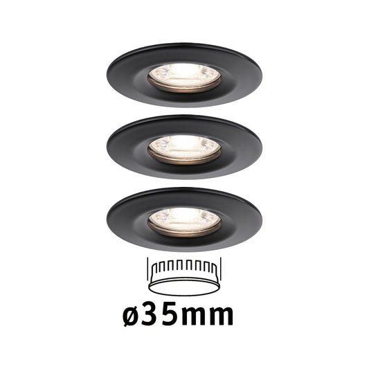 Paulmann LED Einbauleuchte Nova mini starr 3x4W 2.700K Schwarz matt 230V