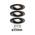 Paulmann LED Einbauleuchte Nova mini Plus EasyDim schwenkbar 3x4W 2.700K Schwarz matt 230V