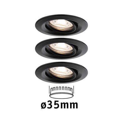 Paulmann LED Einbauleuchte Nova mini Plus EasyDim schwenkbar 3x4W 2.700K Schwarz matt 230V