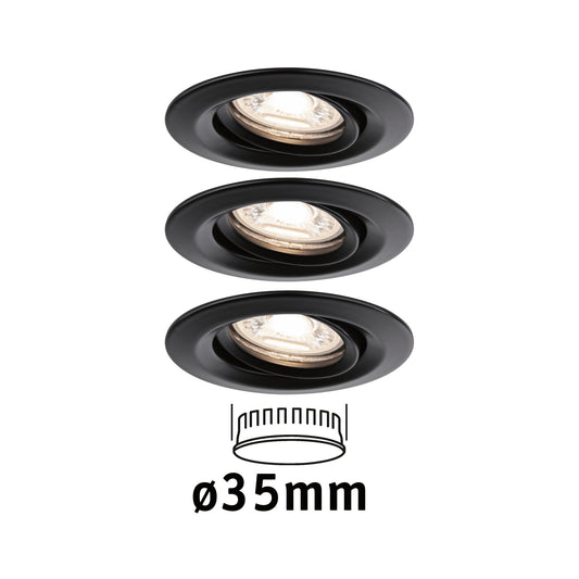 Paulmann LED Einbauleuchte Nova mini Plus EasyDim schwenkbar 3x4W 2.700K Schwarz matt 230V
