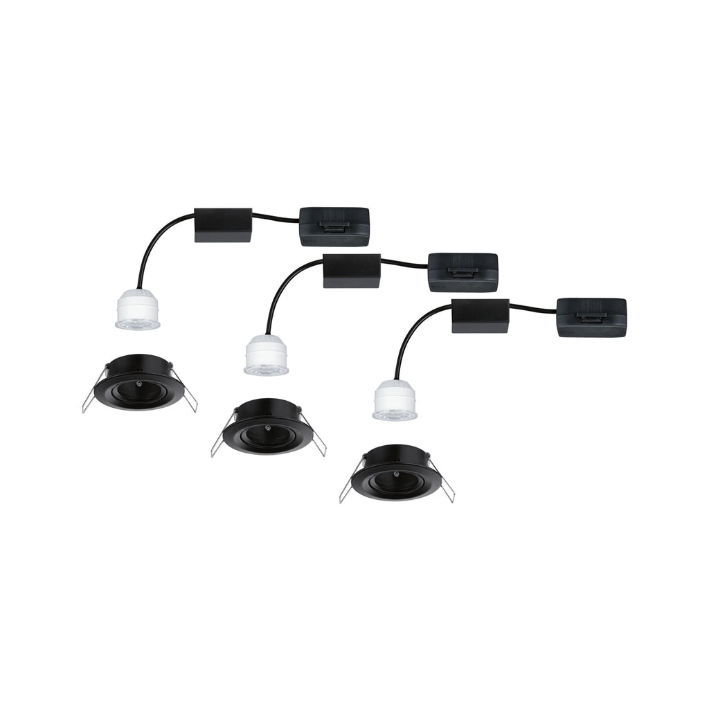 Paulmann LED Einbauleuchte Nova mini Plus EasyDim schwenkbar 3x4W 2.700K Schwarz matt 230V